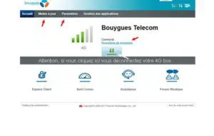 Écran connexion Bouygues telecom
