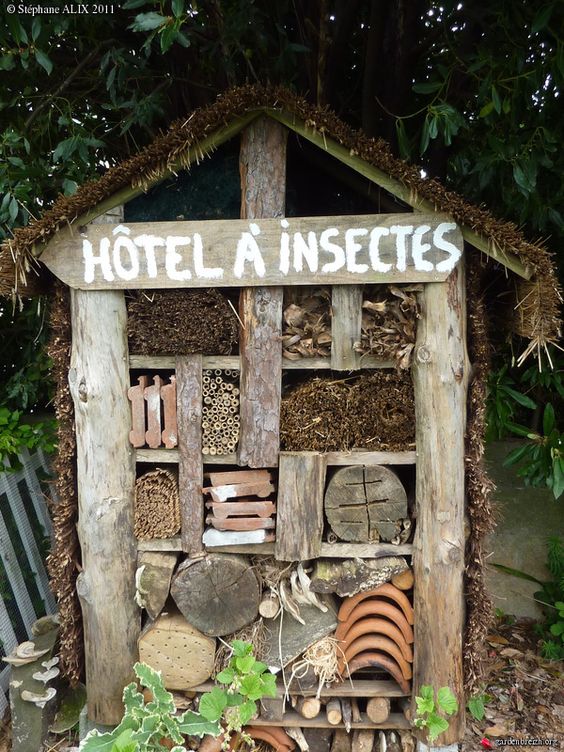 Hôtel à insectes fait maison