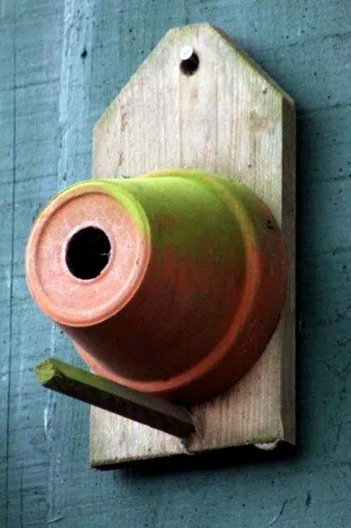Nid pour oiseaux réalisé avec un simple pot en terre cuite